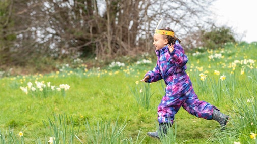 Visitors at the Rabbit racecourse station of the Easter Trail at Penrhyn Castle and Garden, Gwynedd